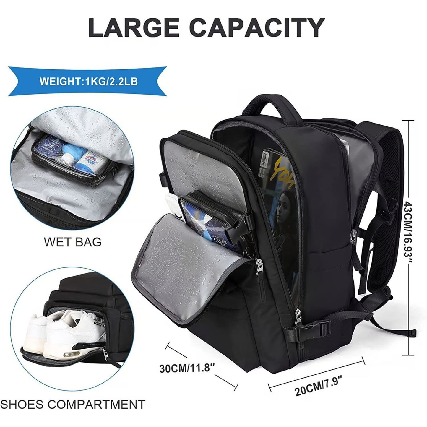Mochila Viaje Portatil Gran Capacidad